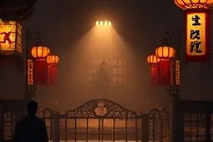 逆光中的人物剪影走在城市天桥